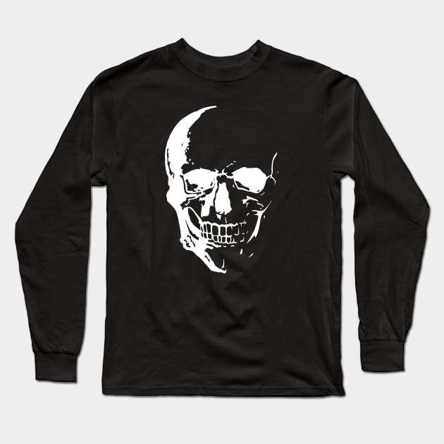 Skull (negative versionI Long Sleeve T-Shirt by Kin Lost in Universe